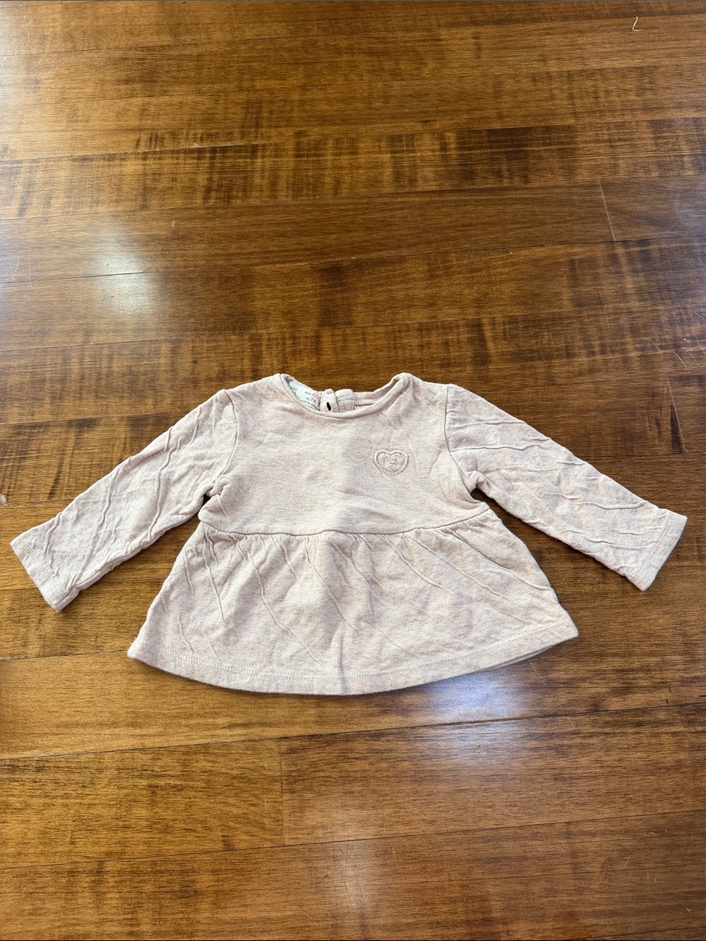 Zara Neutral Pink Long-Sleeve Peplum Top for Kids